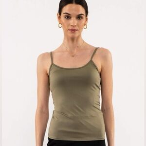 Solid Knit Camisole Tank Top- Light Olive